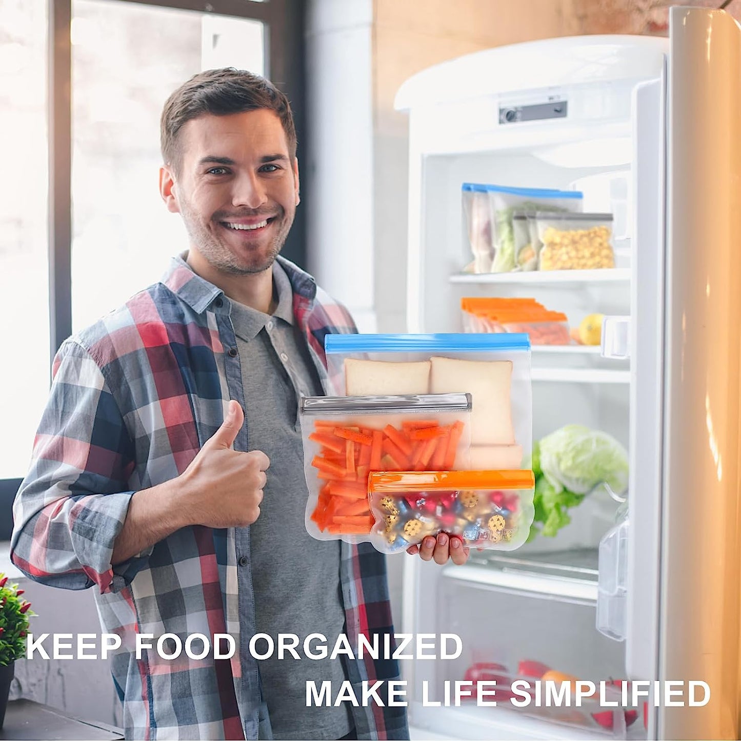 EcoSeal™ Premium Reusable Food Storage Bags – 10 Piece Set (3 Sizes)