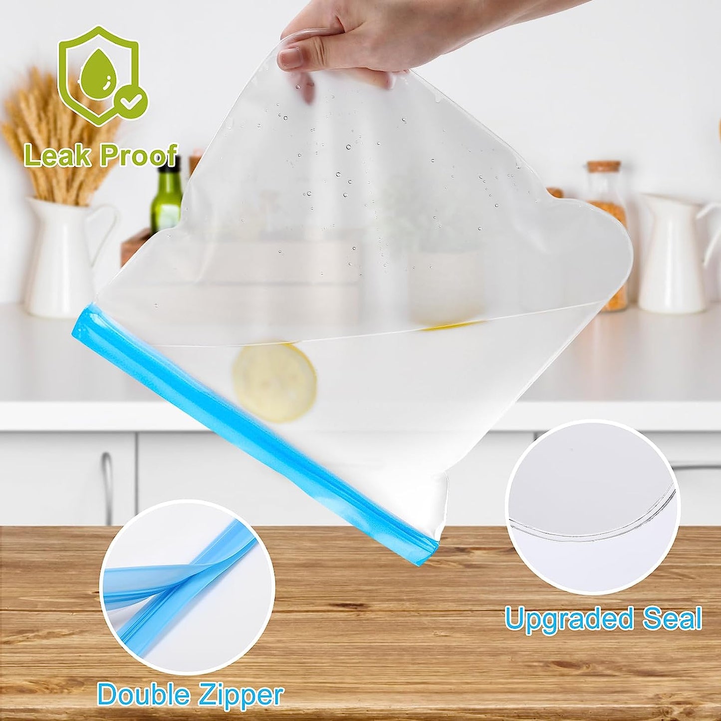 EcoSeal™ Premium Reusable Food Storage Bags – 10 Piece Set (3 Sizes)