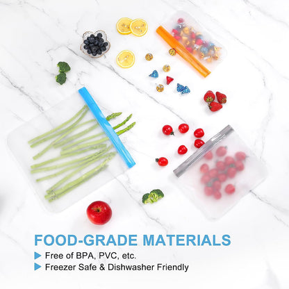 EcoSeal™ Premium Reusable Food Storage Bags – 10 Piece Set (3 Sizes)