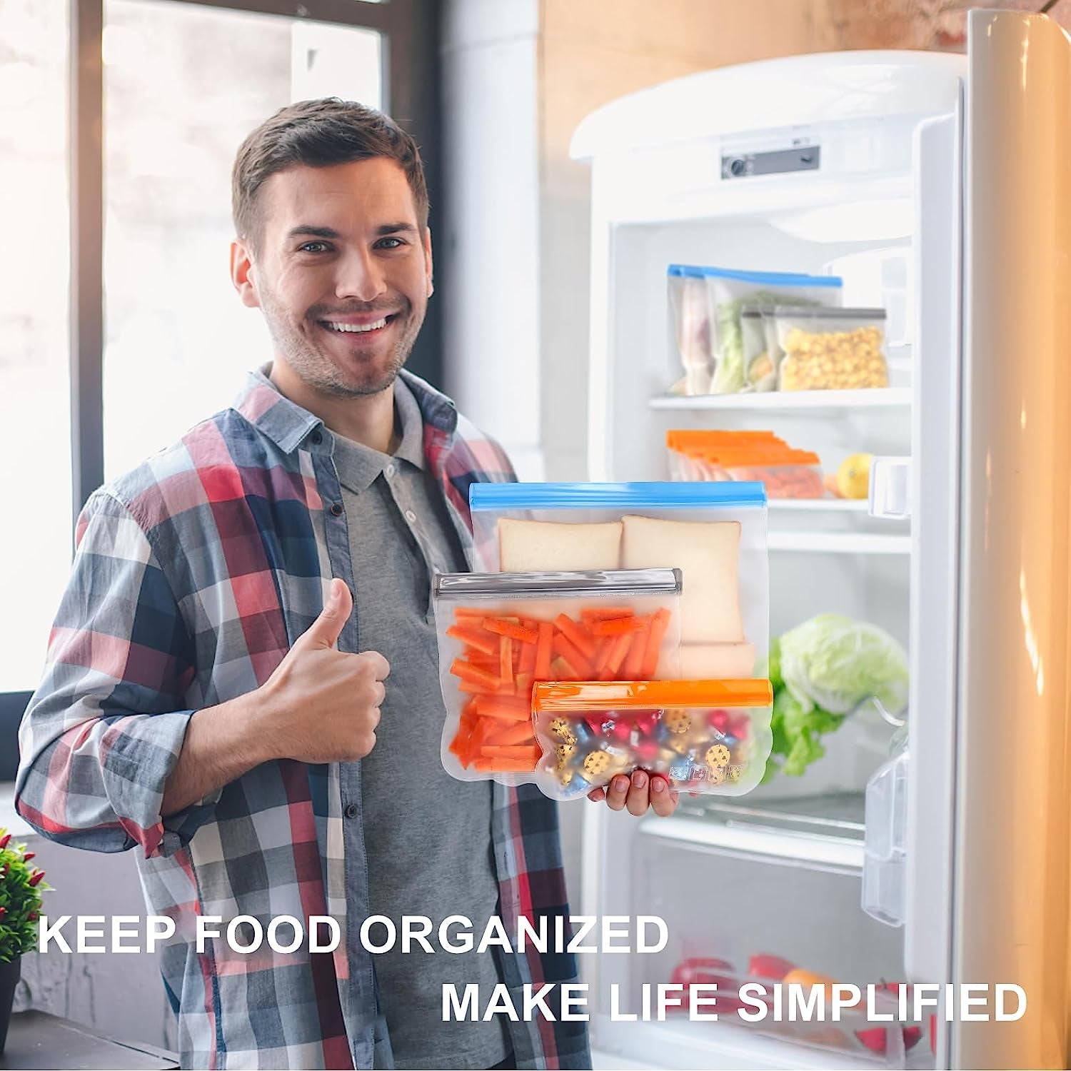 EcoSeal™ Premium Reusable Food Storage Bags – 10 Piece Set (3 Sizes)